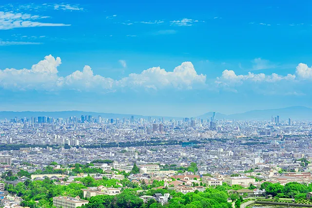大阪の郊外の風景